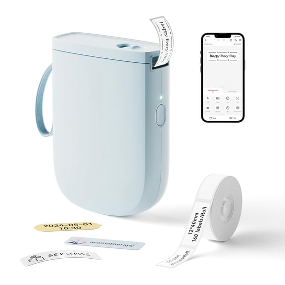 D11 Version Label Maker Machine With Tape 300dpi Printer  Portable Thermal Sticker For Organizing Home Office School Blue