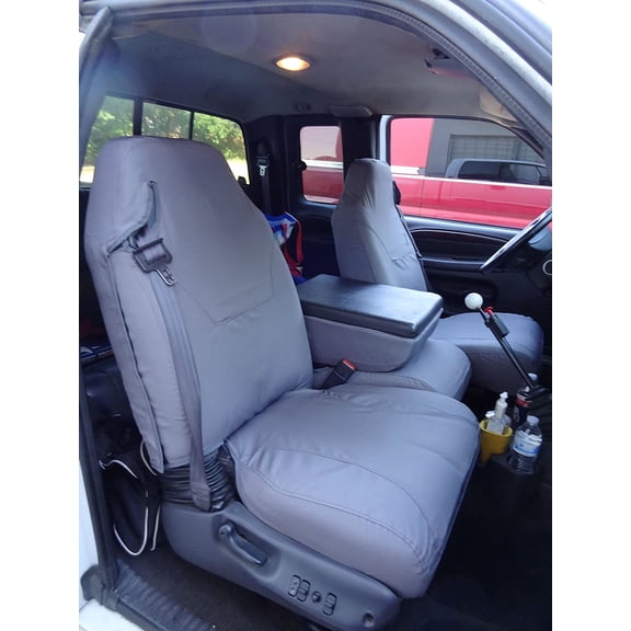 D1180 1998-2002 Dodge Ram Quad Cab 1500-3500 40/20/40 Split Seat With Integrated Seatbelts, Molded Headrests in Gray Endura