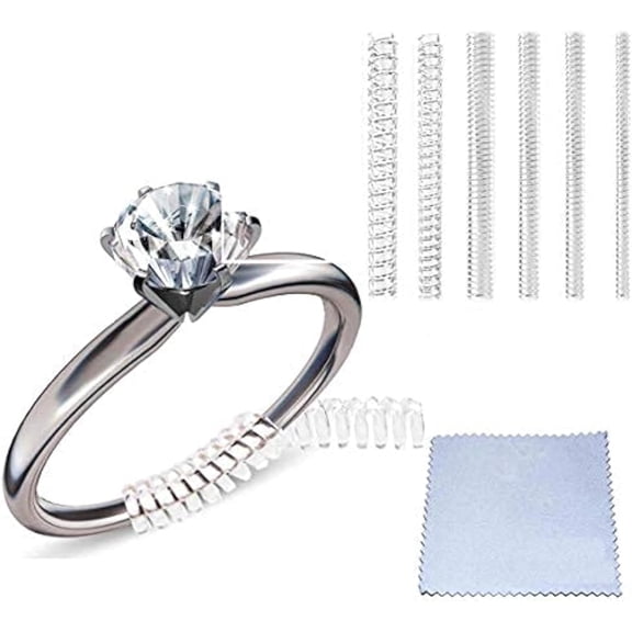 D134M3 Ring Sizers for Loose Rings, Ring Size Adjuster Spacers or Tightener, Invisible Guards, 6 Sizes Fitter, Resizer Fit Almost Any Rings, Reduces Size by 0.5-1.5