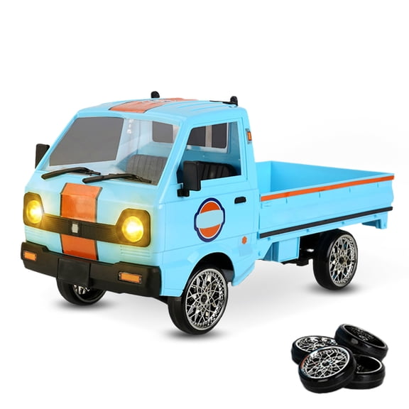 D14 1/10 Scale WPL RC Drift Car, 2.4GHz 4WD Remote Control Off-Road Vehicle with Proportional Steering, Spring Shock Absorbers, LED Headlights, Rechargeable RC Car Model Toy for Adults