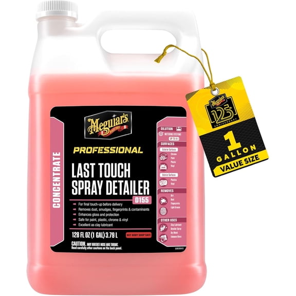 D15501 Last Touch Spray Detailer, Great for Use as Clay Lubricant, creates a Shoroom Shine, Removes Dust, Smudges, Fingerprints and More, Versatile Use and Enhances Protection, 1 Gallon
