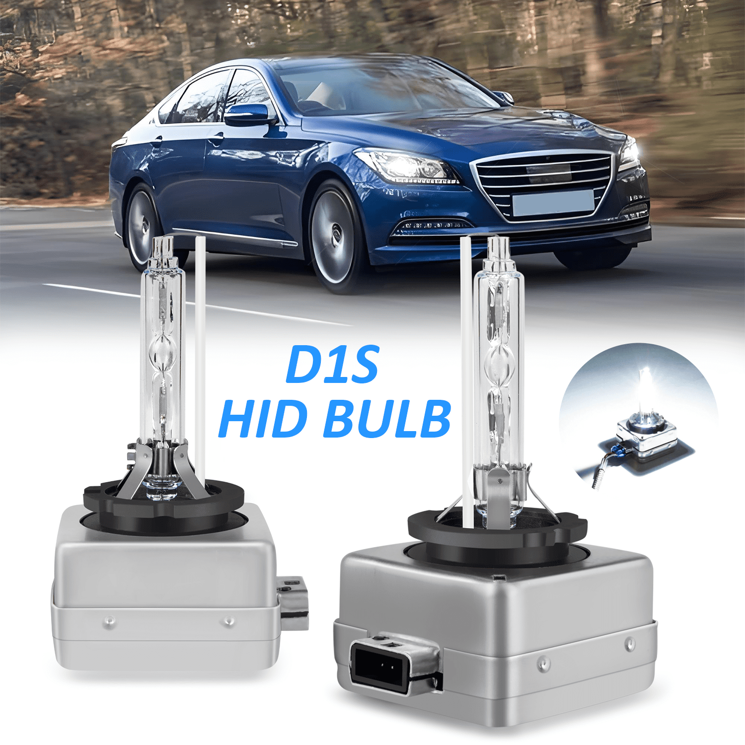 D1S HID Headlight Bulbs For Kia Optima K5 2011-2015 – 6000K White, 2 Pack