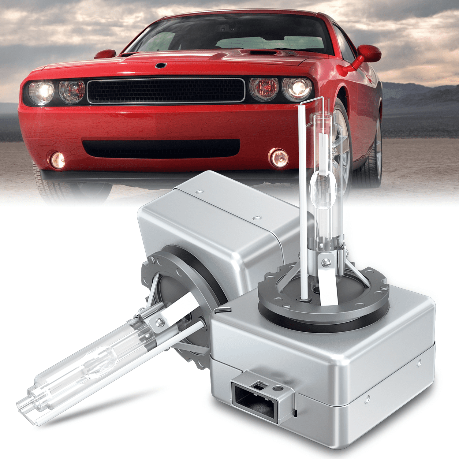 D1S HID Headlight Bulbs 35W White 6000k Bright for Dodge Challenger 2008-2010 Low Beam 2011-2014 High Low Beam