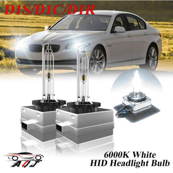 D1S HID Headlight Bulbs For BMW 528i 2011-2016, High/Low Beam 6000K Crystal White Xenon Bulbs (Pack of 2)