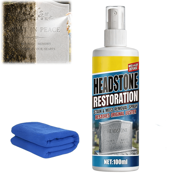 D2 Biological Solution Headstone Cleaner, 100ml Headstone Cleaner for Graves, Biological Solution Gravestone Cleaner for Granite Marble Cemetery Memorials