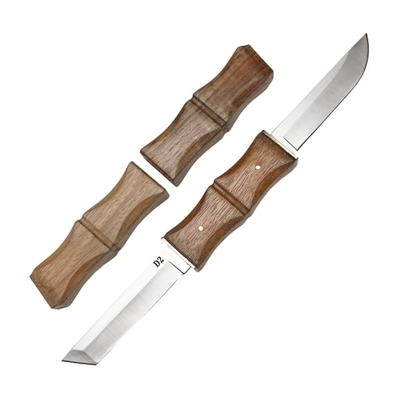 D2 Steel Fixed Blade Knife, Rosewood Handle, Outdoor Camping Utility Knife