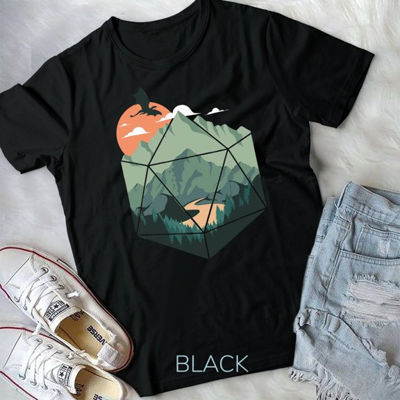 D20 Art Shirt, Dungeons Lover Shirt, Fantasy Gaming Unisex T-shirt
