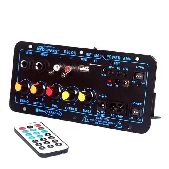 D20 Bluetooth Amplifier Board 60-200W Subwoofer AMP For Home Car/ Truck/ RV/ Camper USB FM Radio TF Player