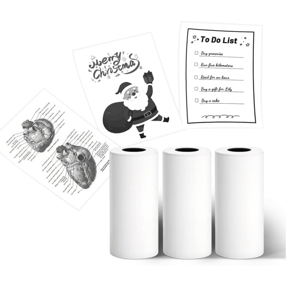 D20/D21 White Thermal Sticker Paper 3 Rolls - 57mmx2.8m for Journal Photo Texts Study Notes and More, 3 Rolls