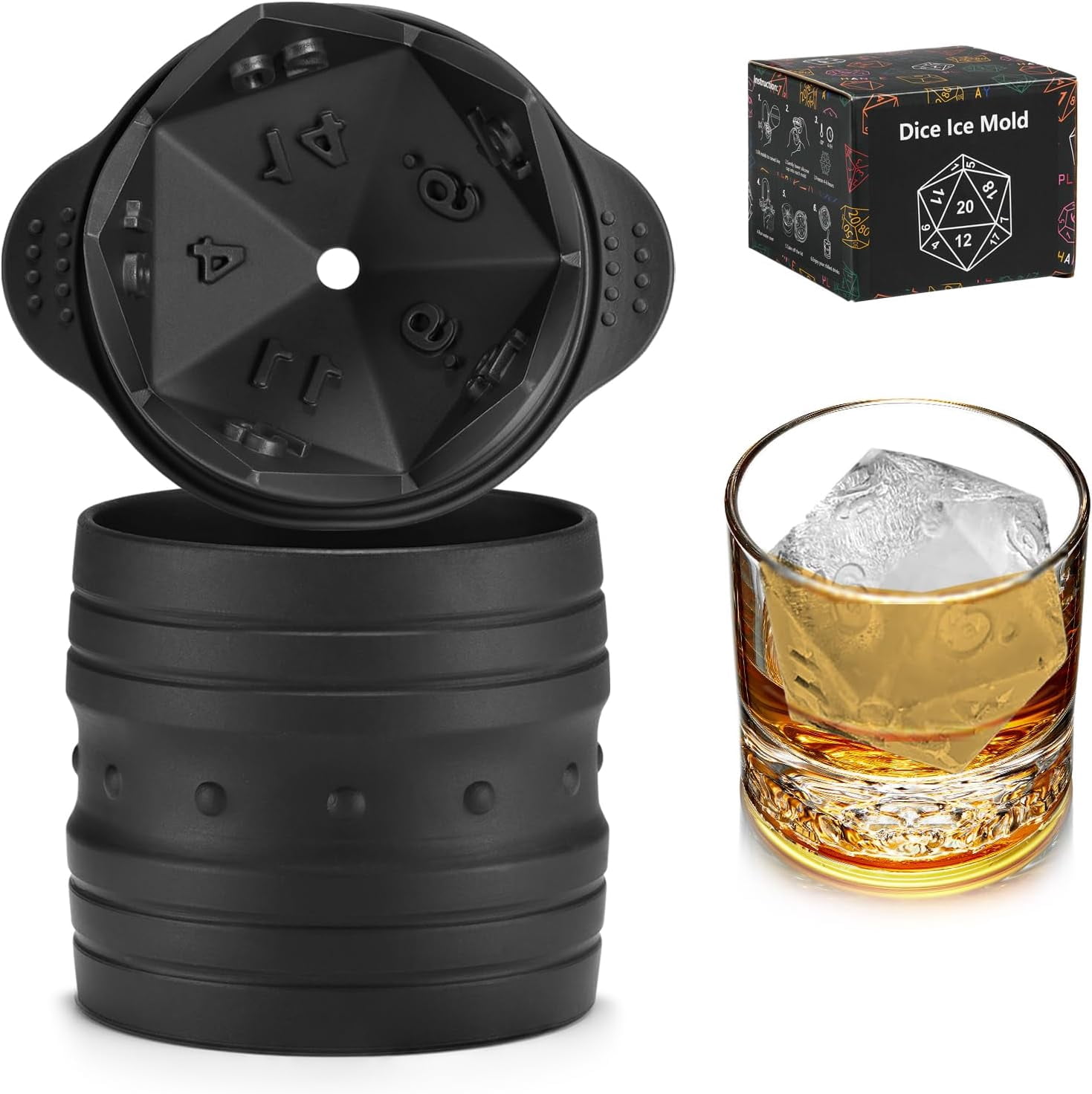 D20 Dice Ice Mold, DND Gamer Gifts for Men Women, Cool Christmas ...