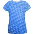 thumbnail image 1 of D20 Gamer Critical Hit and Fumble Blue Pattern All Over Womens T Shirt Multi SM, 1 of 2