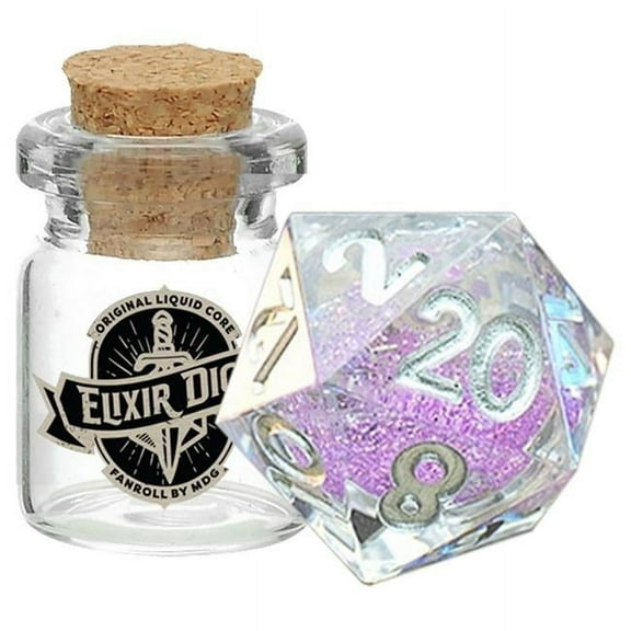 D20 Single Liquid Core Sorcerous Swirl Dice