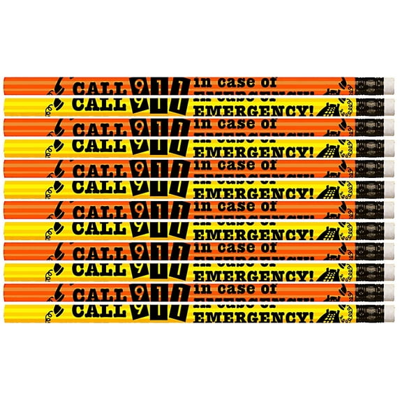 D2010 Call 911 In Case Of Emergency - 36 Qty Package - Call 911 Pencils - Express Pencils