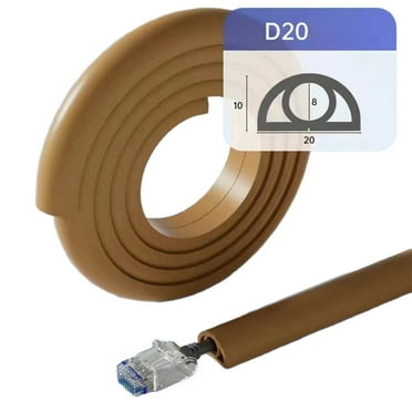 D20Mm Floor Cable Protector Wire Cover 3 Meters Floor Cord Cover for Office Home,Brown-D20Mm