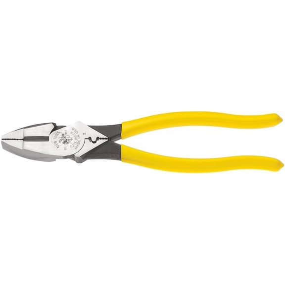 D213-9NE-CR Lineman's Crimping Pliers, Made in USA, Streamlined High-Levera Design of Induction Hardened Steel, 9-Inch