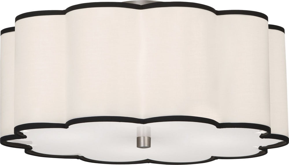 Elegant Scalloped 20" Flush Mount in Blackened Antique Nickel with Glass Diffuser