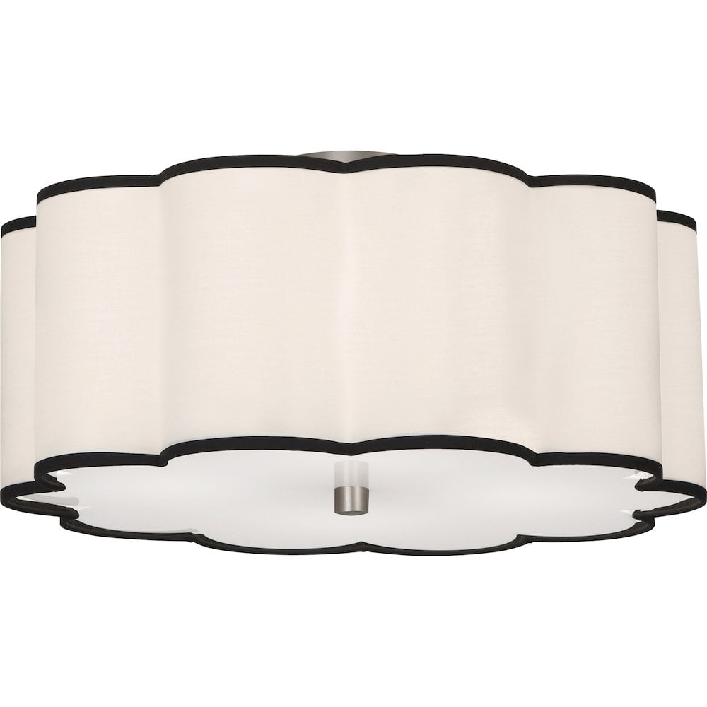 Elegant Scalloped 20" Flush Mount in Blackened Antique Nickel with Glass Diffuser