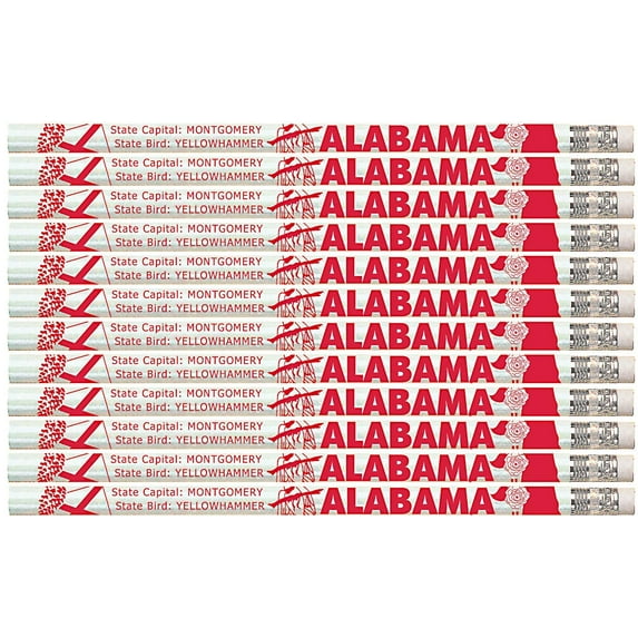D2237 Alabama - 36 Qty Package - Alabama State Quick Facts Pencils - Express Pencils