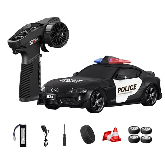 D24-01 1/24 4WD RC Drift Car, 24G Full Proportional High Speed Cross-Country Vehicle with Gyro Stability Control, Dual-Mode Tires, Mini RC Racing Sport Car with LED Light