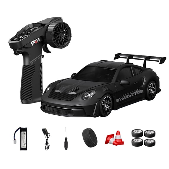 D24 1:24 RC Drift Car for Adults, 2.4G Full Proportional 4WD High Speed Drift Racing Car with Gyro Stability, Dual-Mode Tires & LED Lights