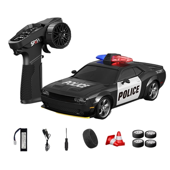 D24 1:24 RC Drift Car for Adults, 2.4G Full Proportional 4WD High Speed Drift Racing Car with Gyro Stability, Dual-Mode Tires & LED Lights