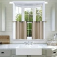 thumbnail image 1 of D24 Blackout Short Curtains 30" wide X 36" Long each Tier Taupe 2 Piece window tier drape insulated for kitchen/restaurant/bar, 1 of 2