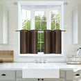 thumbnail image 1 of Gorgeous Home Linen D24 Brown 2-Piece Short Half Window Blackout Curtains, 1 of 5