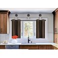 thumbnail image 1 of D24 Brown 2-Piece Thermal Lined Kitchen Window Curtain Set, 2 Blackout Tier Panels With Bronze Grommets On Top, 1 of 3