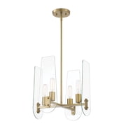 D256M-4CH-BG Designers Fountain Bergen Beach - 4 Light Chandelier In Glam Style-15 Inches Tall and 16 Inches Wide