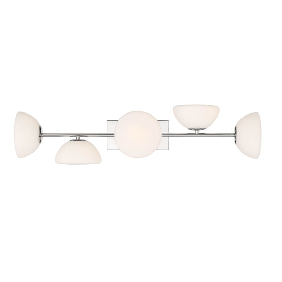 Designers Fountain Zio 5 Light Polished Nickel Bathroom Vanity Light Fixture, D270H-5B-PN