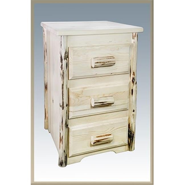 Montana Lodge Handcrafted Pine 3-Drawer Nightstand - Ready to Finish