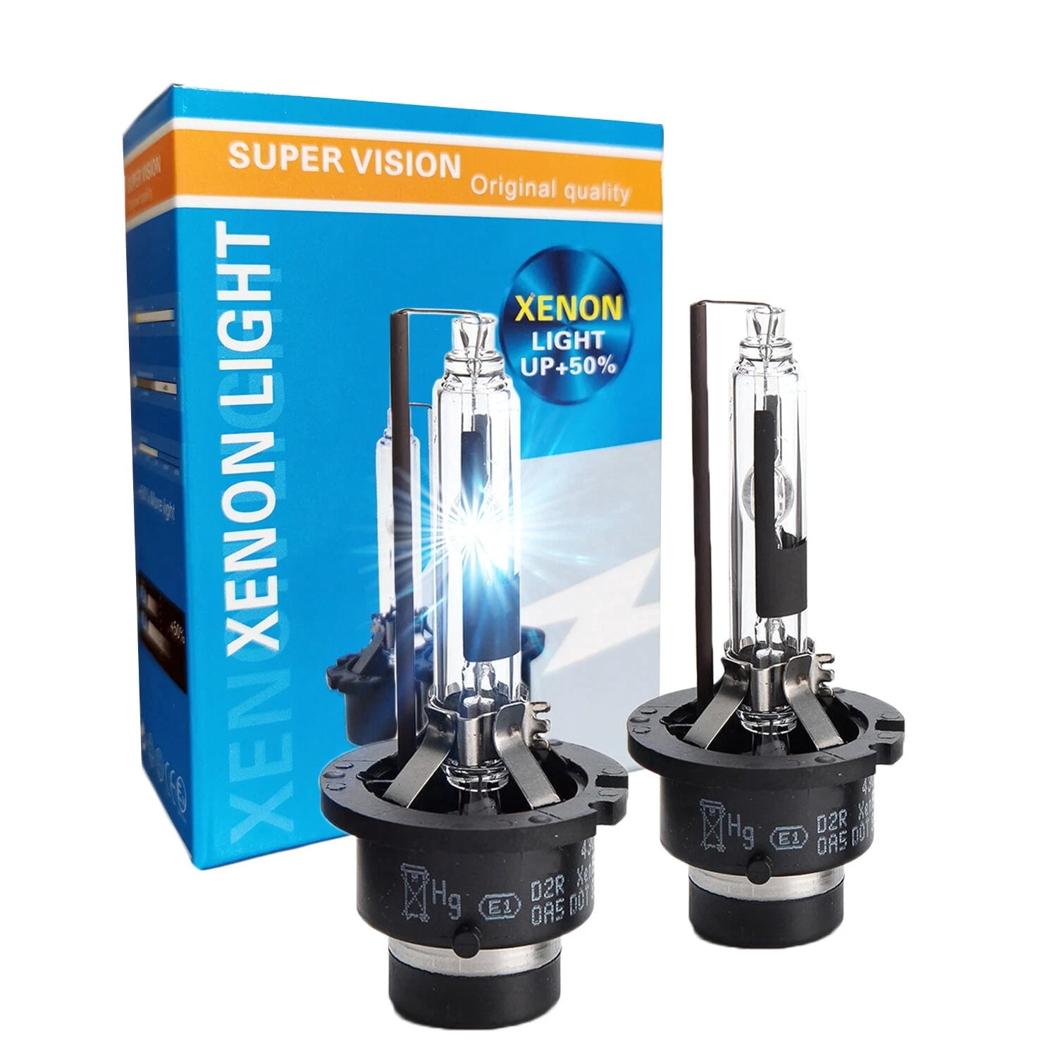 D2R 35W Xenon HID Headlight Bulbs - 10000K Deep Blue - 85126UB 66250 85126WX OEM High Low Beam Direct Replacement - Pack of 2