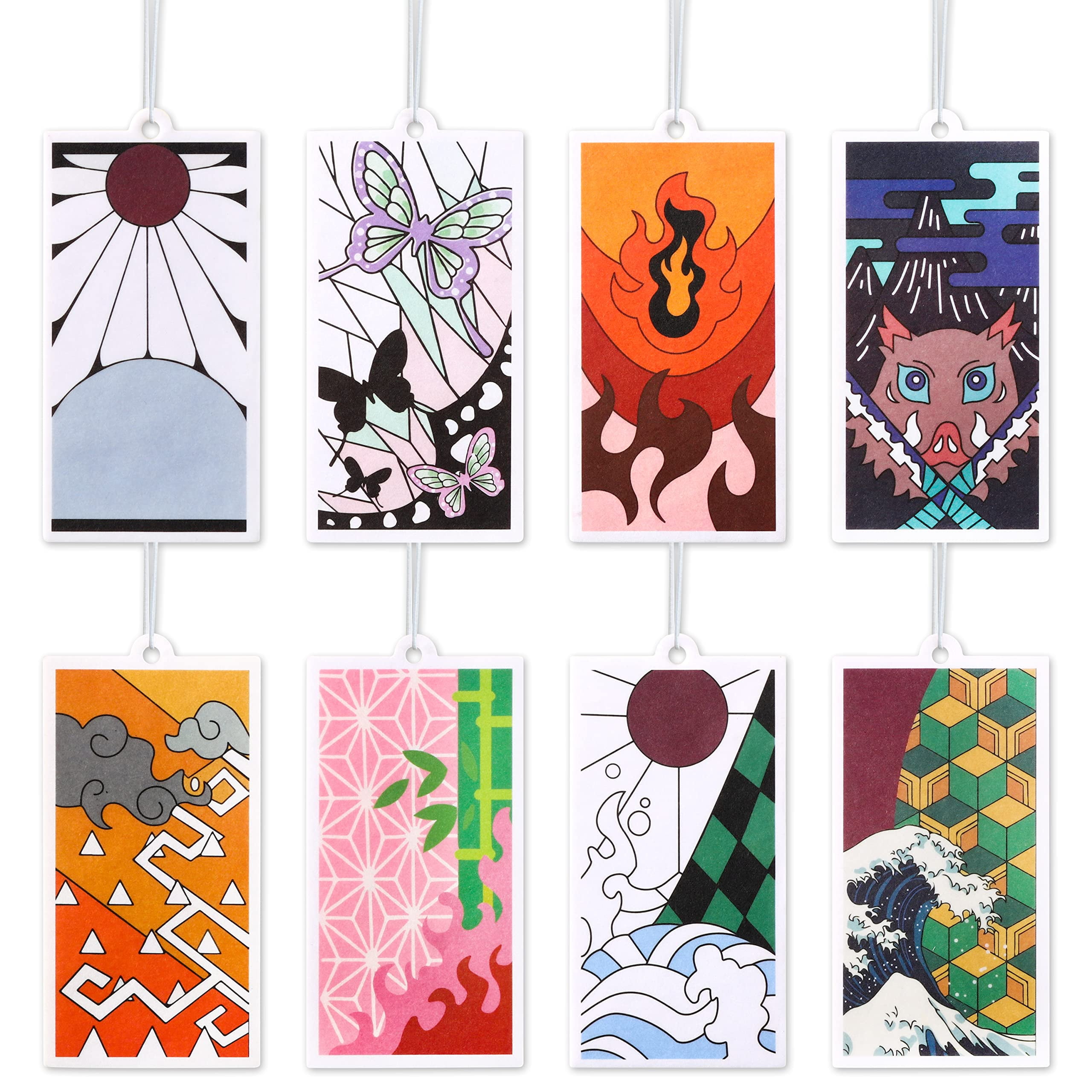 D2ucco 8Pcs Anime Hanging Air Fresheners for Cars, Tanjiro Nezuko Anime
