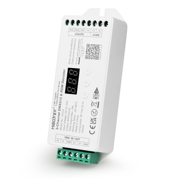 Miboxer D3-CX - DMX512 3-Channel Constant Voltage DMX512 & RDM Decoder