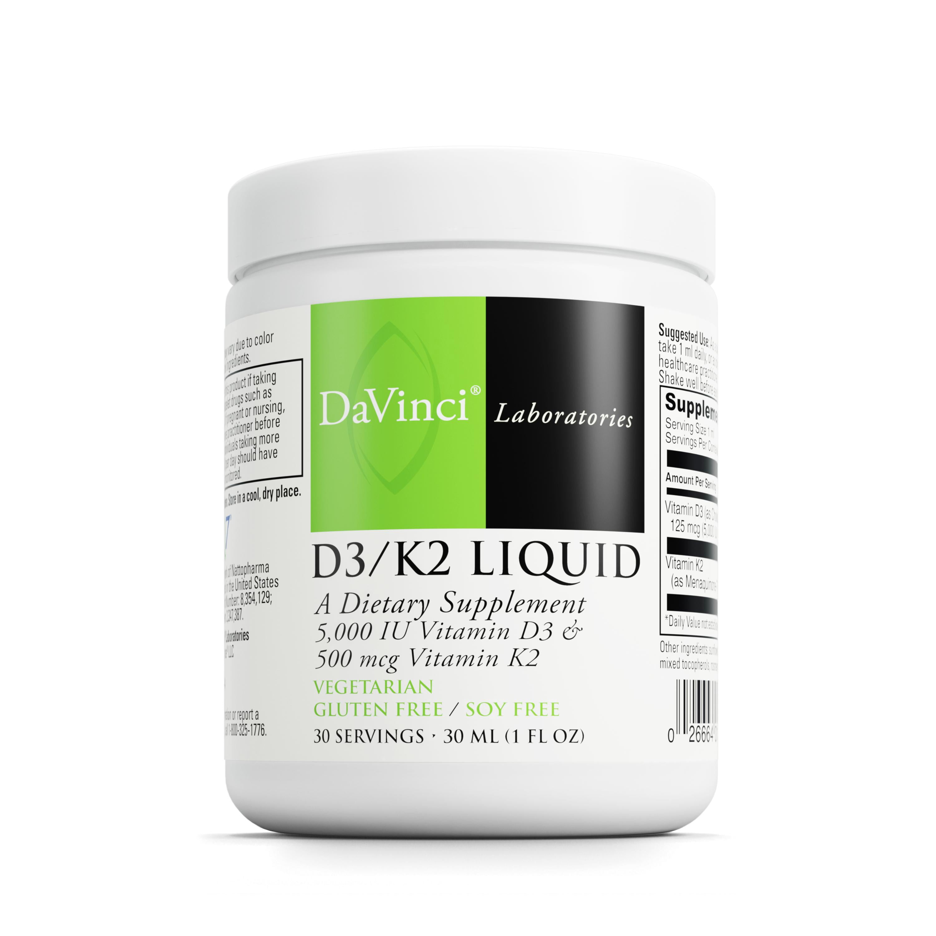 DaVinci Labs D3/K2 Liquid - Dietary Supplement - 1 fl oz
