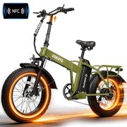 ESKUTE D300 Electric Bike for Adults, Folding Ebike with 750W Motor 20MPH, 48V 20.8Ah Removable Battery, 20"x4.0" Fat Tires, 80 Miles 7-Speed Gear, NFC Unlock,Green, UL2849