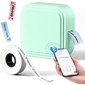 Phomemo D32 Label MakerThermal Label Printer, Bluetooth Wireless Mini Pocket Smartphone Label Maker Machine with Tape, Compatible with iOS/Android, for Home, Office, and Supermarket(Green)