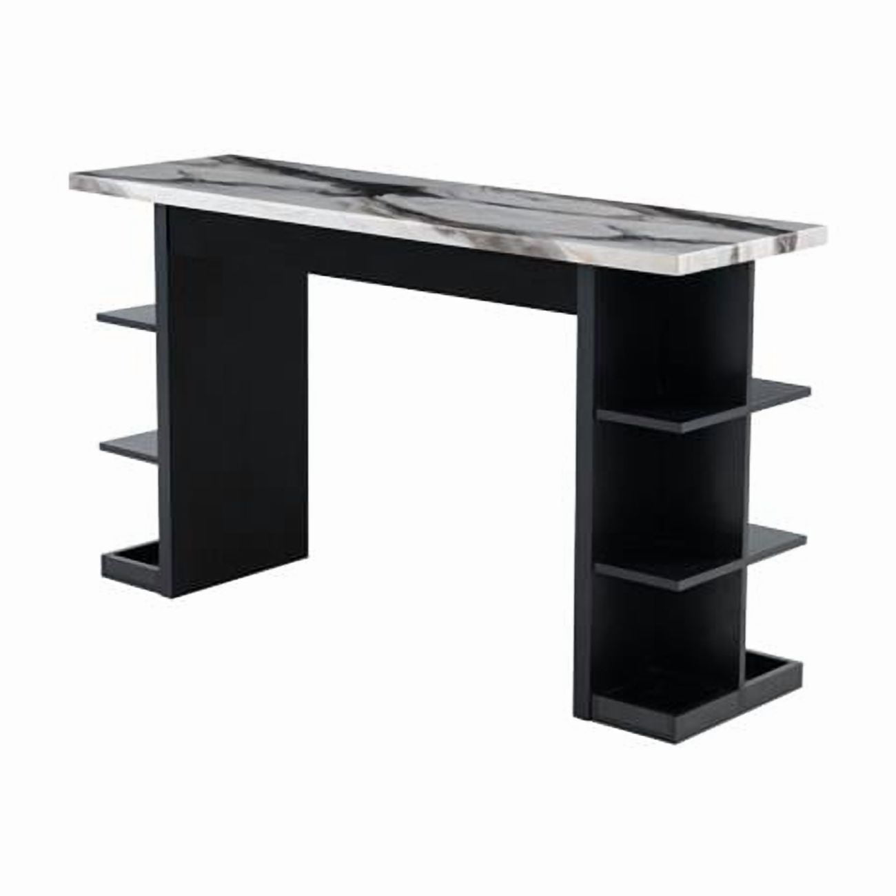 D3232 Black and Marble Finish Console Sofa Table