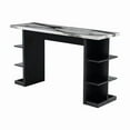 thumbnail image 1 of D3232 Black and Marble Finish Console Sofa Table, 1 of 2