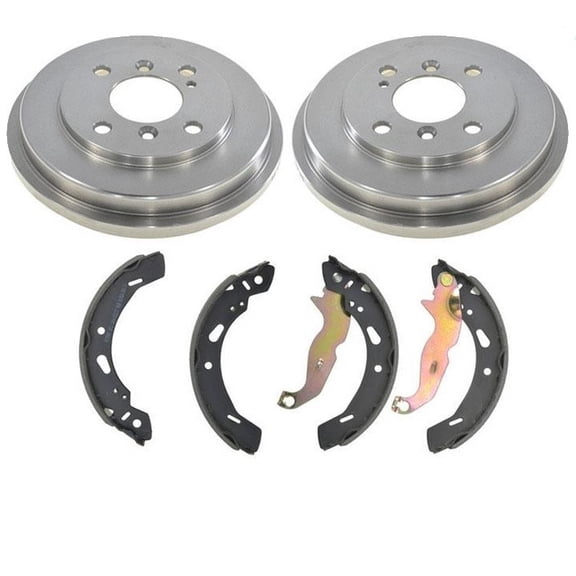 D3EA Certified Rear Drums & Brake Shoes for 2011-2019 for Ford for Fiesta SE | Drum Brake Kit | OE Style (Left, Right, Front Disc & Rear Drum Models)