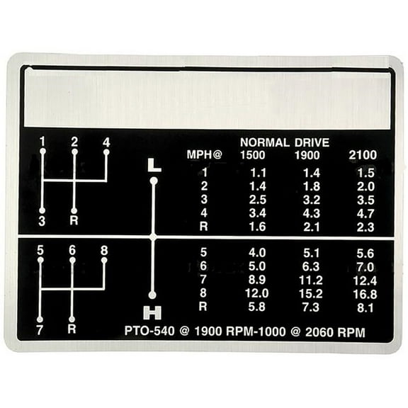 8 Speed Shift Pattern Decal Fits Ford/New Holland Replaces D3NN7B292B