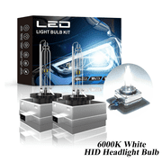 D3S HID Headlight Bulbs, 35W 6000K Cool White Xenon Replacement Bulbs, 3800LM, 2 Pack, 360  Lighting, Aviation 6063 Aluminum, IP67, for Factory HID Systems