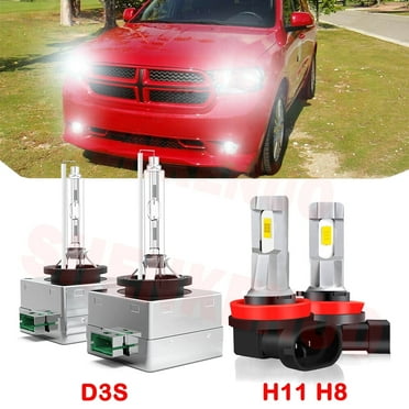 D3S HID Headlight Bulbs for Dodge Durango 2014 2015 2016 2017 2018 2019 2020 H11 H8 Led Fog Lights 4pcs