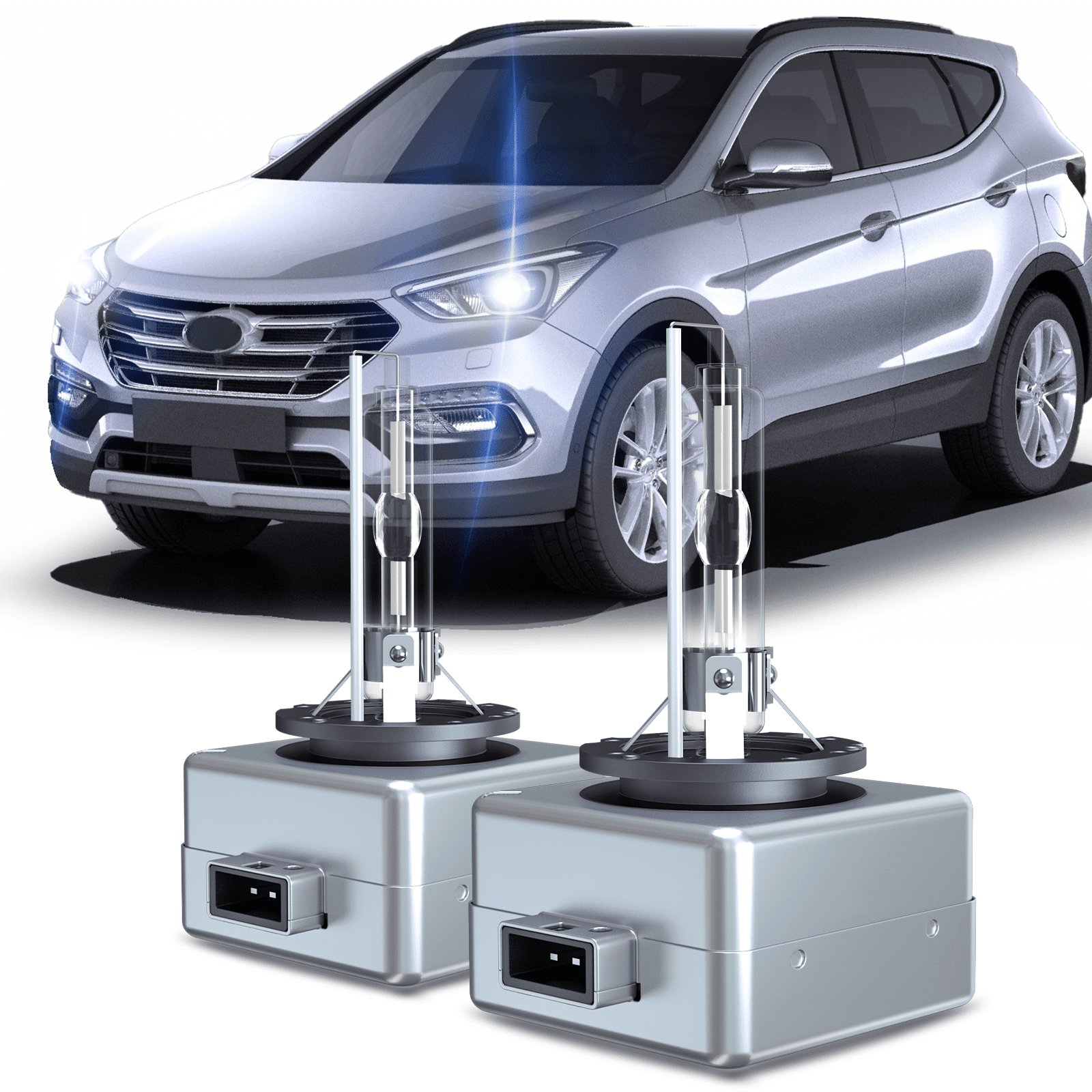 D3S HID Headlights Bulb for Hyundai Santa Fe (HID Type) 2013-2016 Low Beam 2017-2018 High Low Beam Replacement Kit