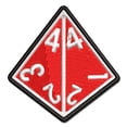thumbnail image 1 of D4 4 Sided Gaming Gamer Dice Critical Role Applique Multi-Color Embroidered Hook & Loop Patch - 3 Inch Medium, 1 of 5