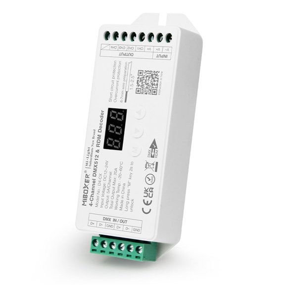 Miboxer D4-CX - DMX512 4-Channel Constant Voltage DMX512 & RDM Decoder