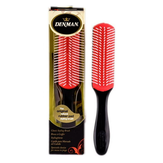 D4 - Large , Denman Classic Styling Brush , Hair Scalp Head - Pack of 2 w/ SLEEKSHOP Teasing Comb
