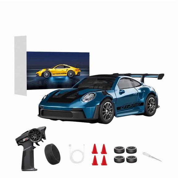 D43-01 1:43 Scale 2.4G Full Proportional 4WD RC Drift Car with Gyro High Speed Alloy Chassis Silent Bearings Adjustable LED Lighting Remote Control Race Car