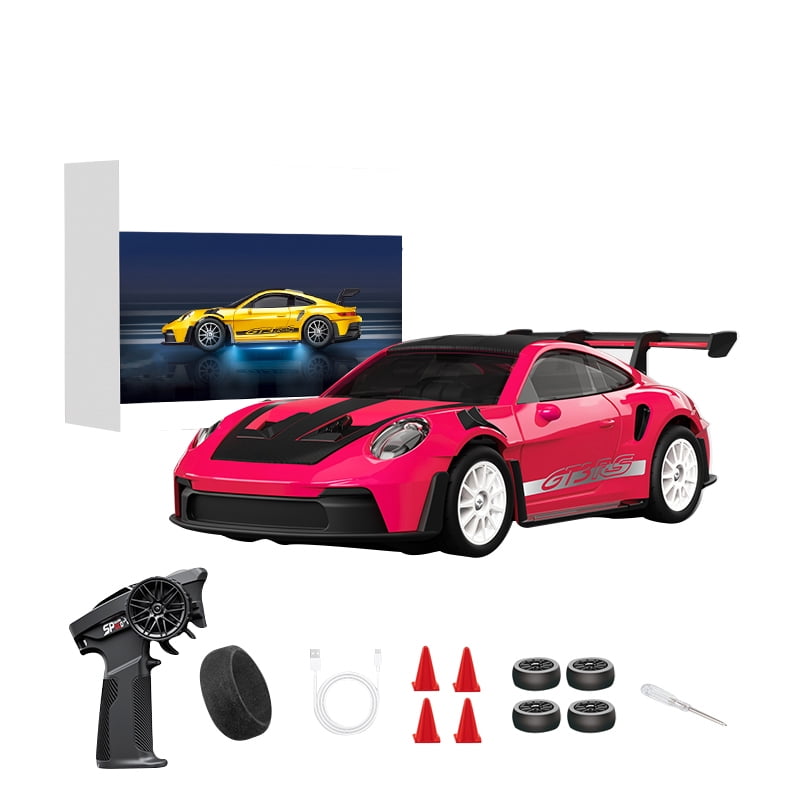 D43-01 1:43 Scale 2.4G Full Proportional 4WD RC Drift Car with Gyro High Speed Alloy Chassis Silent Bearings Adjustable LED Lighting Remote Control Race Car