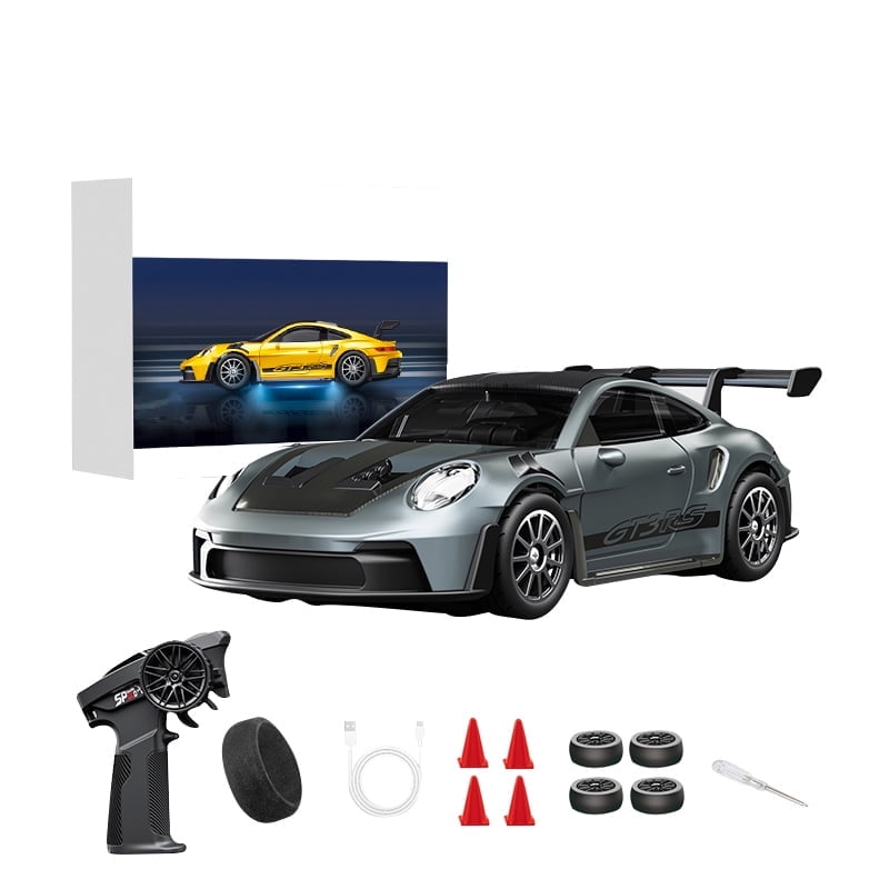 D43-01 1:43 Scale 2.4G Full Proportional 4WD RC Drift Car with Gyro High Speed Alloy Chassis Silent Bearings Adjustable LED Lighting Remote Control Race Car